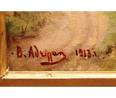Картина "Хуторок". Подпись автора: B. Adrillan. 1913 год. №11