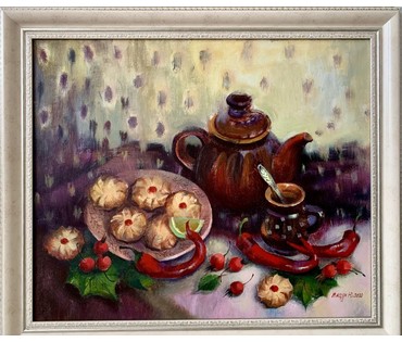 Мацуро Ю.В. "Перченый чай", 2020 год; 50/60 см (артикул №1632) - фото №2