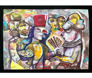 Акулов В.И. "Перемирие", 2019г. Акрил, дерево. Размер 81,5х82,5 см. (артикул №1663) - фото №2