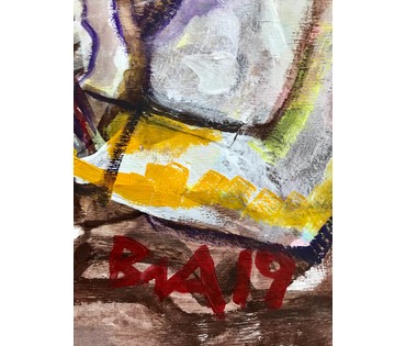 Акулов В.И. "Перемирие", 2019г. Акрил, дерево. Размер 81,5х82,5 см. (артикул №1663) - фото №4