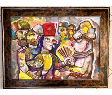 Акулов В.И. "Перемирие", 2019г. Акрил, дерево. Размер 81,5х82,5 см. (артикул №1663) - фото №1