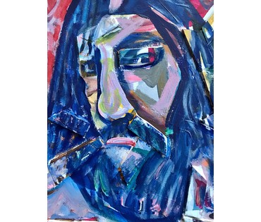 Акулов В.И. "Распутин", 2019г. Холст акрил. Размер 40/40 см. (артикул №1669) - фото №4