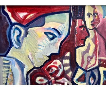 Акулов В.И. "Гименей", 2019г. Картон, акрил. Размер 44,5/39 см., 38,5/33 см без рамы. (артикул №1670) - фото №4
