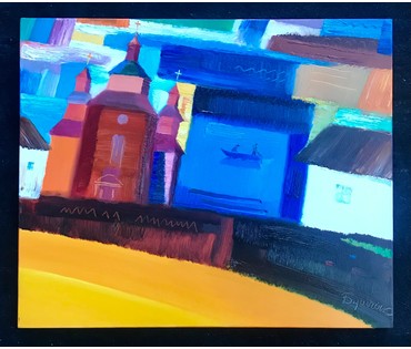 Бущик Н.В. "Хортица". Центральная часть триптиха "Славянский рок", 2014 год (артикул №1682) - фото №1