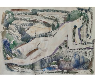 Алесь Мара (Марочкин А.А. 1940 г.р.). "Адпачывае" (бел.). Акварель, 2021 год (артикул №1747) - фото №4