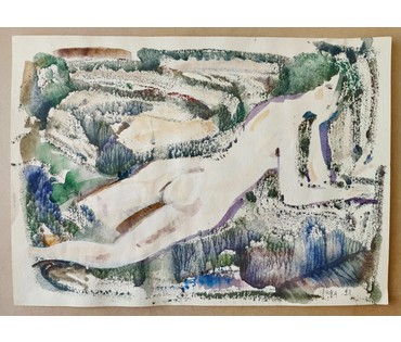 Алесь Мара (Марочкин А.А. 1940 г.р.). "Адпачывае" (бел.). Акварель, 2021 год (артикул №1747) - фото №1
