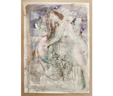 Алесь Мара (Марочкин А.А. 1940 г.р.). Акварель/смешанная техника, 2021 год (артикул №1757) - фото №1
