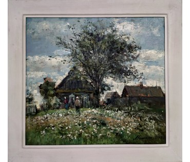 КАТАЛОЖНАЯ РАБОТА Исаенок Н.И. "Хутар" (бел.), 2008 год; 46х50 см без учета рамы (артикул №1760) - фото №3
