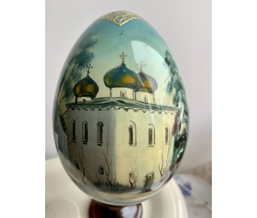 Федоскино. Автор В.Кукушкин. Яйцо авторское декоративное расписное. Лот (артикул №1763) - фото №2