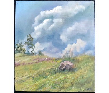 Мирский А.В. - любимый ученик народного х-ка Цвирко В.К. (1913-1993). "Облака", 1985 год (артикул №1764) - фото №2