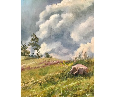 Мирский А.В. - любимый ученик народного х-ка Цвирко В.К. (1913-1993). "Облака", 1985 год (артикул №1764) - фото №3