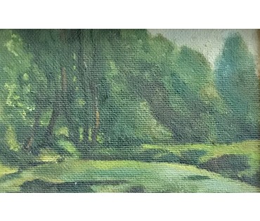 Мирский А.В. - любимый ученик народного х-ка Цвирко В.К. (1913-1993). "Лесной пруд", 1983 год (артикул №1765) - фото №4