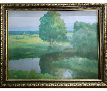 1м 25 см/95 см Иван Рей (I.Рэй). Пейзаж "Река Свислочь" (артикул №1777) - фото №17