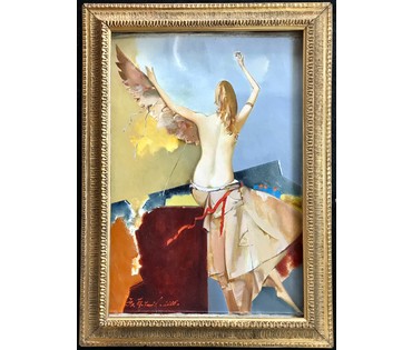 КАТАЛОЖНАЯ! Товстик В.А. 1949 г.р. - Народный художник Беларуси. "Мечта о полете", 2006 год. 60/80 см. (артикул №1785) - фото №2