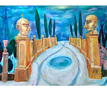 Клинов Артур "Желтые статуи", 1998 год, 60/45 см (артикул №1788) - фото №4