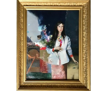 Товстик В.А. "Звуки арфы", 1997 год. Холст, масло. Размер 100х90 см. (артикул №1789) - фото №5