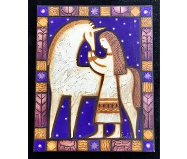 Сильванович А.Н. "Дзяўчынка i адзiнарог"; 50/40 см (артикул №1798) - фото №7