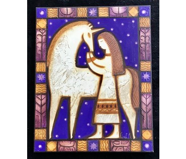 Сильванович А.Н. "Дзяўчынка i адзiнарог"; 50/40 см (артикул №1798) - фото №1
