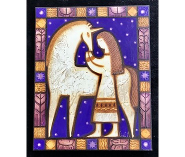 Сильванович А.Н. "Дзяўчынка i адзiнарог"; 50/40 см (артикул №1798) - фото №9