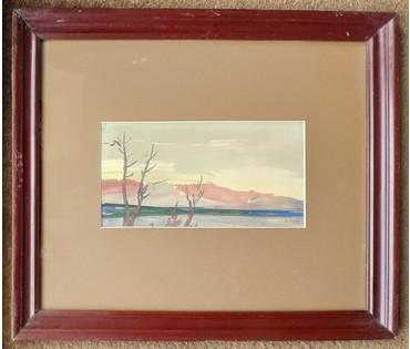 Щемелев Л.Д. Акварель, 1968 г. 46/39,5 см с рамой и паспарту (артикул №1805) - фото №1