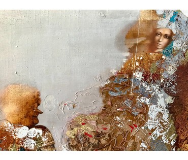 Селещук Н.М. "Соседки", 1995 г. Холст,масло. Размер с рамой 50х50 см. (артикул №1821) - фото №10