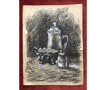 Цвирко В.К. Натюрморт. Графика, 1939 год. Размер 59х70 см. см (артикул №1822) - фото №4