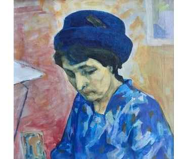 Красовский Е.К "Портрет жены"; 52/52 см; в родной раме 54,5/54,5 см (артикул №1783) - фото №4