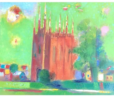 Костюченко В.К. "Касцел", 2010 год; 50/60 см. Картина в продаже без рамы (артикул №1813) - фото №2