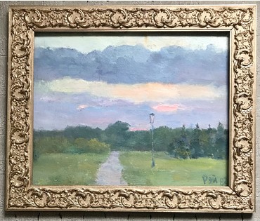 Иван Рей (I.Рэй). Пейзаж с фонарем, 1982 год; 58,5/41 см без рамы (артикул №1823) - фото №2