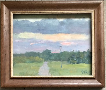 Иван Рей (I.Рэй). Пейзаж с фонарем, 1982 год; 58,5/41 см без рамы (артикул №1823) - фото №4