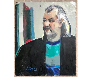 Щемелев Л.Д. «Басалыга», 1992 г.; к/м; 54,5/44,5 см; картина без рамы (артикул №1825) - фото №3