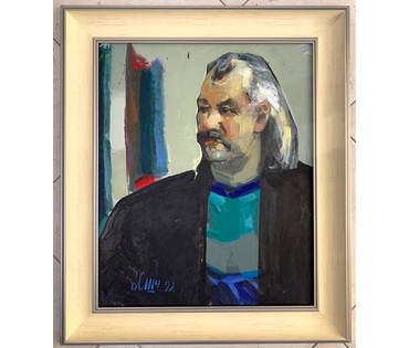 Щемелев Л.Д. «Басалыга», 1992 г.; к/м; 54,5/44,5 см; картина без рамы (артикул №1825) - фото №1