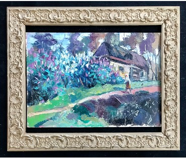 Звонков И.Г. "Пейзаж ", картон, масло. Размер без рамы 34,5/49,5 см. (артикул №1875) - фото №3