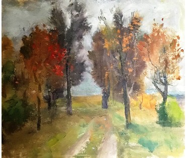 Рей Иван Петрович. " Осенний мотив". 59х68см. 1985г. (артикул №1882) - фото №2