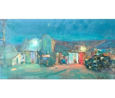 Рей Иван Петрович. "Синяя ночь". 1992 год. 36х69,5см. № 1885 (артикул №1885) - фото №2
