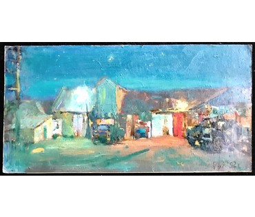 Рей Иван Петрович. "Синяя ночь". 1992 год. 36х69,5см. № 1885 (артикул №1885) - фото №3