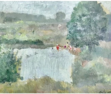 Рей Иван Петрович. "У воды". 1973 год. 45х60см. (артикул №1886) - фото №2