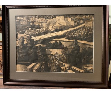 Марченко Л.М. "Минск. Набережная реки Свислочь". Гравюра. 1982 год. № 1937 (артикул №1937) - фото №1