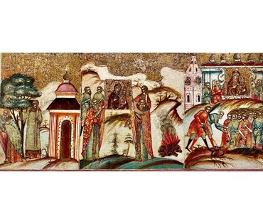 Чудеса Тихвинской Пресвятой Богородицы,18 век.размер 28,5х 22см. Фряжское письмо. № 1942 (артикул №1942) - фото №6