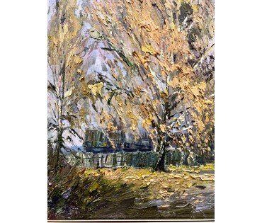 Пешкун В.П "Полесье" 2014г. Холст, масло. Размер 40х90 см. № 1959 (артикул №1959) - фото №4