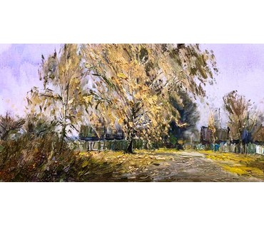 Пешкун В.П "Полесье" 2014г. Холст, масло. Размер 40х90 см. № 1959 (артикул №1959) - фото №5