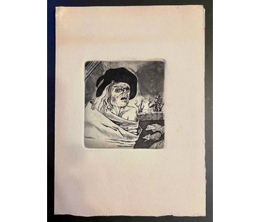 Селещук Н.М. Каталожный экслибрис "В.Круглянскага",1978г. Офорт. Акватинта. Размер 9х8,3 см. № 1999 (артикул №1999) - фото №1