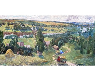 Шарипо П.П "Над Дняпром", 1980г. Холст, масло. Размер 158х85 см. (артикул № 2007) - фото №7