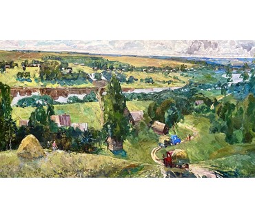 Шарипо П.П "Над Дняпром", 1980г. Холст, масло. Размер 158х85 см. (артикул № 2007) - фото №8