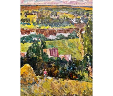 Шарипо П.П "Над Дняпром", 1980г. Холст, масло. Размер 158х85 см. (артикул № 2007) - фото №3