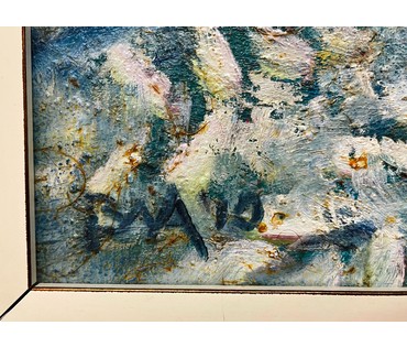 Акулов В.И. "Букет с оранжевой драпировкой" в родной раме. Холст,масло. Размер 53,5х63,5 см. (артикул № 2025) - фото №4