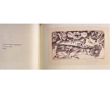 Селещук Н.М. Каталожный экслибрис "Helmer Fogedgaard" 1978. Офорт. Размер 14,2х7,7 см. № 2029 (артикул №2029) - фото №2
