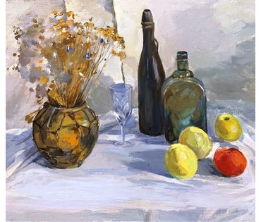Шарипо П.П. "Восеньскі нацюрморт", 2006г. Холст, масло. Размер 55х66 см. № 2100 (артикул №2100) - фото №4