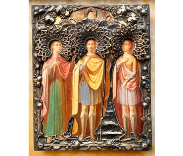 Мученик Прокопий, Иоанн-Воин, Мученик Трифон. Подписная,1867г. (84) размер 14х18 см. № 2104 (артикул №2104) - фото №5