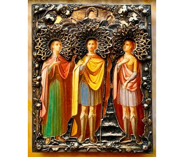 Мученик Прокопий, Иоанн-Воин, Мученик Трифон. Подписная,1867г. (84) размер 14х18 см. № 2104 (артикул №2104) - фото №6